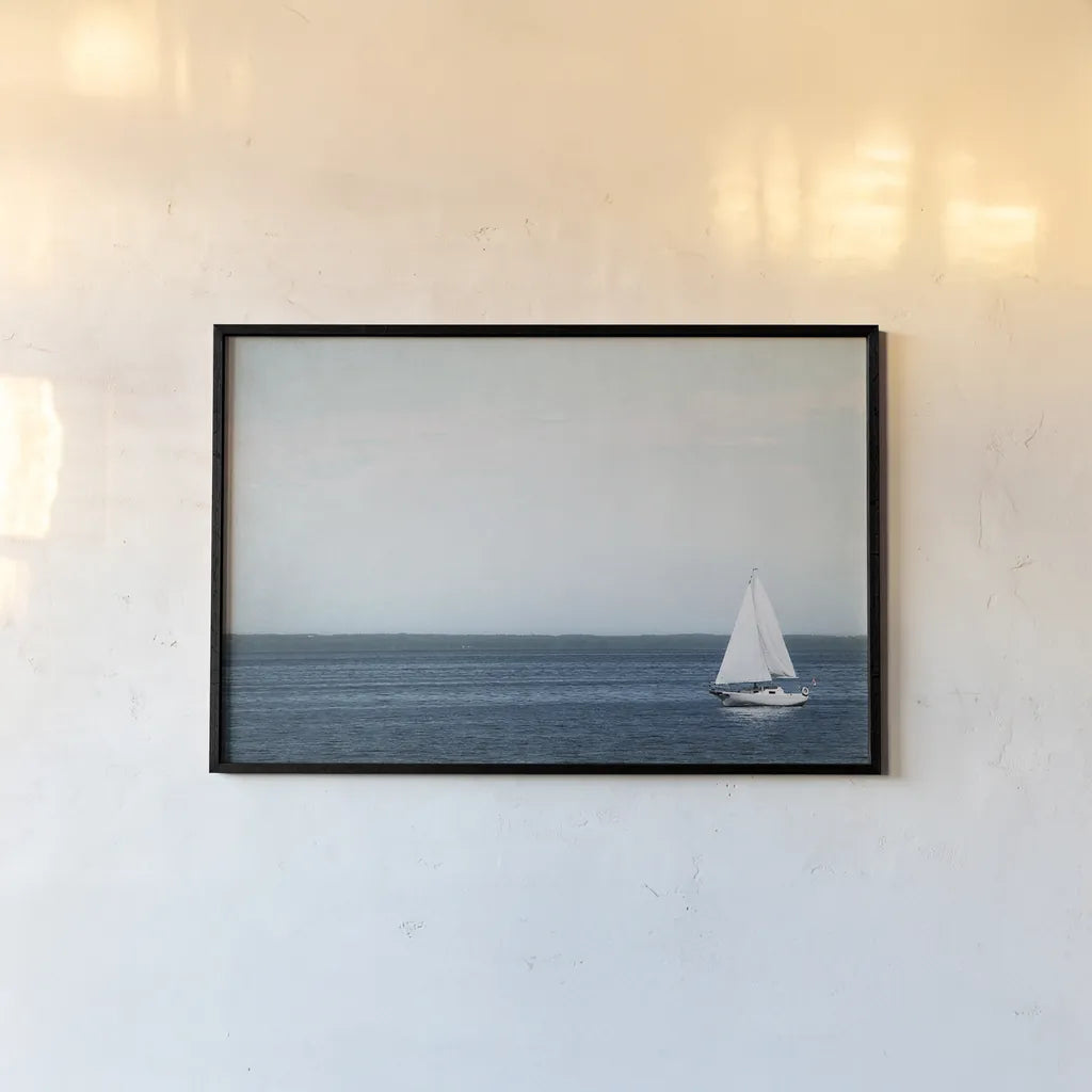 Calm Days II by Elizabeth Urquhart. shown as a paper print in a black flame. Available as a archival giclee rolled canvas, fine art paper, or poster print. SKU 23796i.