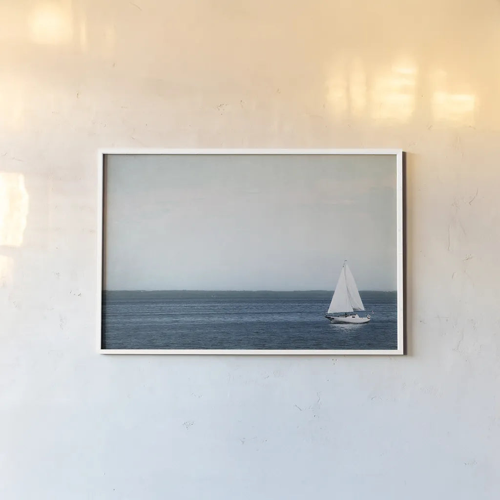 Calm Days II by Elizabeth Urquhart. shown as a paper print in a white frame. Available as a archival giclee rolled canvas, fine art paper, or poster print. SKU 23796i.