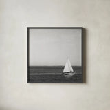 Calm Days II BW Crop by Elizabeth Urquhart. Shown in a sleek black glass frame for a contemporary gallery look. Available as an archival giclee rolled canvas, fine art paper, or poster print. SKU 27840a.