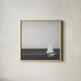 Calm Days II BW Crop by Elizabeth Urquhart. Shown in a natural wood glass frame for a timeless modern aesthetic. Available as an archival giclee rolled canvas, fine art paper, or poster print. SKU 27840a.