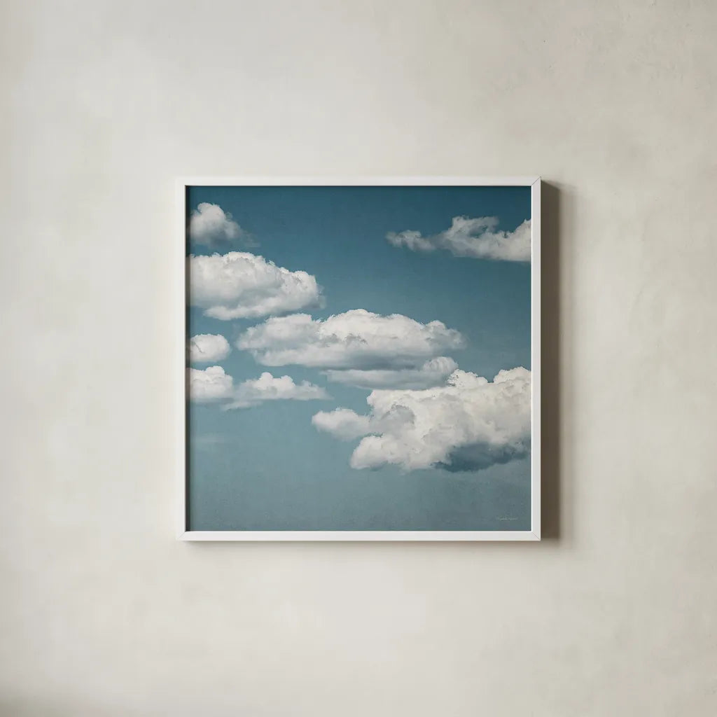 Calm Days III Crop by Elizabeth Urquhart. Shown in a crisp white glass frame for a clean and minimalist style. Available as an archival giclee rolled canvas, fine art paper, or poster print. SKU 23797a.