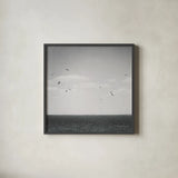 Calm Days IV BW Crop by Elizabeth Urquhart. Shown in a sleek black glass frame for a contemporary gallery look. Available as an archival giclee rolled canvas, fine art paper, or poster print. SKU 27842a.