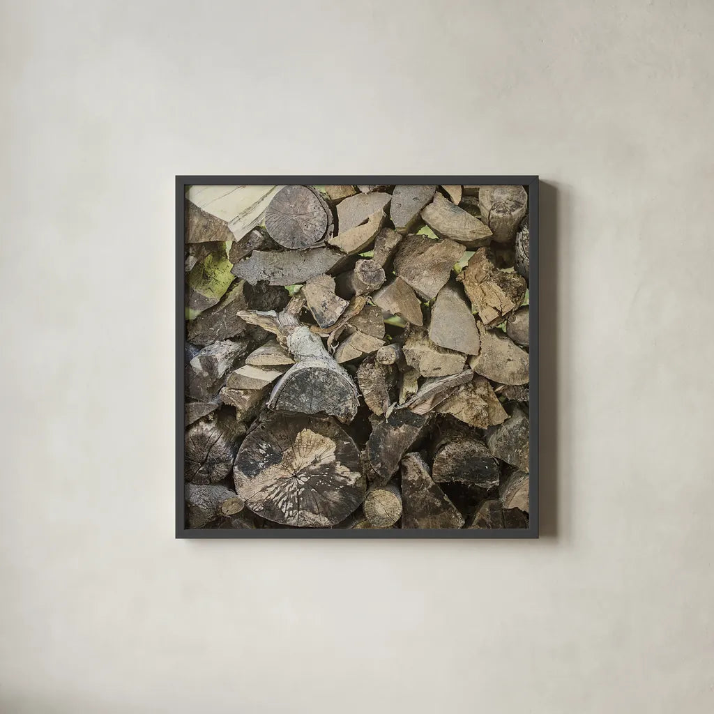 Chopped I Crop by Elizabeth Urquhart. Shown in a sleek black glass frame for a contemporary gallery look. Available as an archival giclee rolled canvas, fine art paper, or poster print. SKU 30335a.