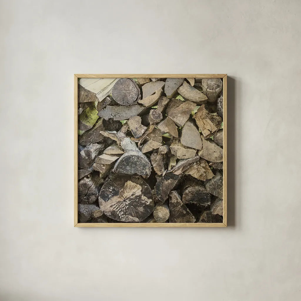 Chopped I Crop by Elizabeth Urquhart. Shown in a natural wood glass frame for a timeless modern aesthetic. Available as an archival giclee rolled canvas, fine art paper, or poster print. SKU 30335a.