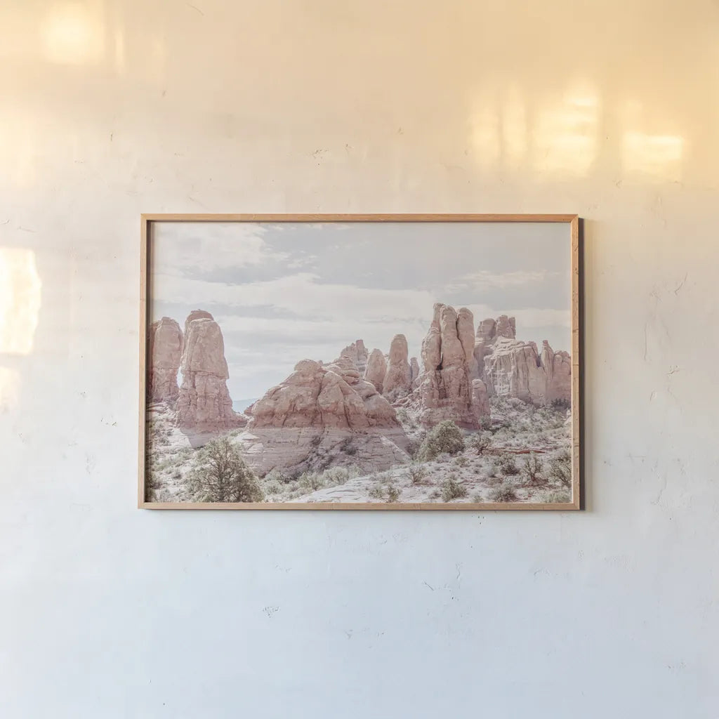 Day Hike II by Elizabeth Urquhart. shown as a paper print in a natural frame. Available as a archival giclee rolled canvas, fine art paper, or poster print. SKU 67338i.