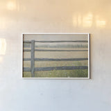 Edge of the Field by Elizabeth Urquhart. shown as a paper print in a white frame. Available as a archival giclee rolled canvas, fine art paper, or poster print. SKU 14740i.