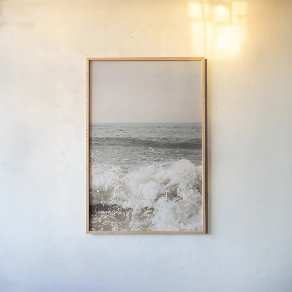 High Tide III by Elizabeth Urquhart. shown as a paper print in a natural frame. Available as a archival giclee rolled canvas, fine art paper, or poster print. SKU 70251h.