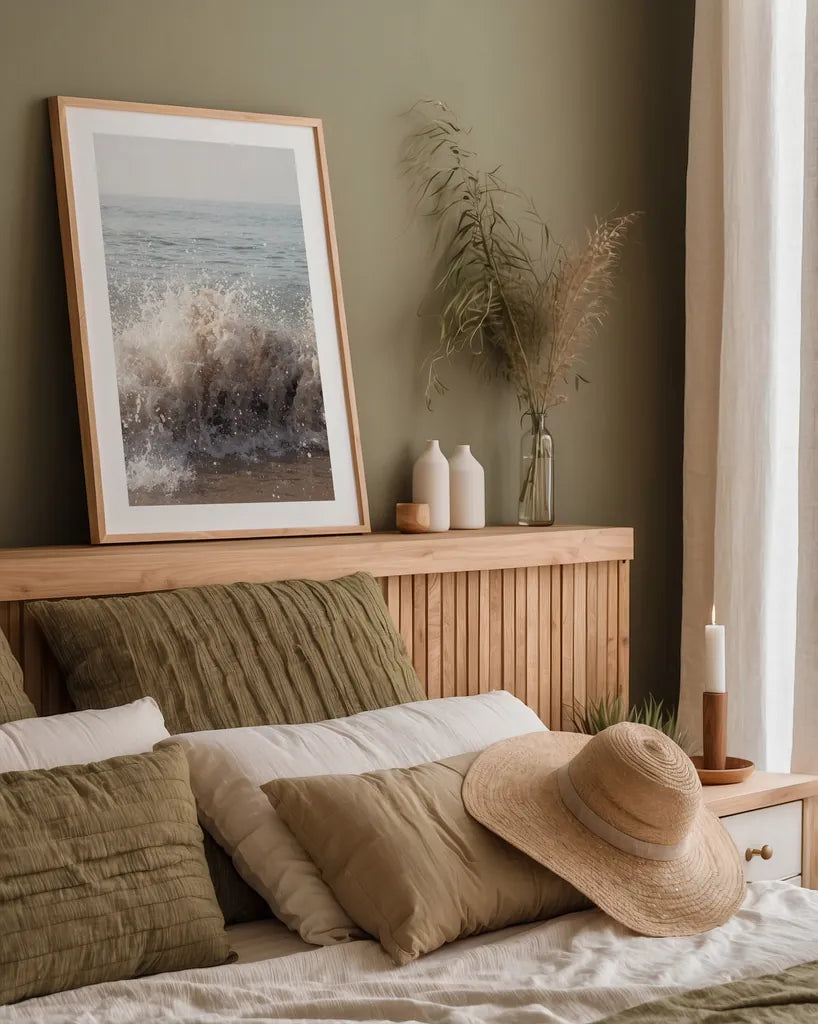 High Tide IV by Elizabeth Urquhart. shown as a paper print in a natural frame. Available as a archival giclee rolled canvas, fine art paper, or poster print. SKU 70252h.