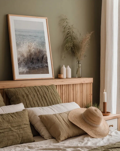 High Tide IV by Elizabeth Urquhart. shown as a paper print in a natural frame. Available as a archival giclee rolled canvas, fine art paper, or poster print. SKU 70252h.