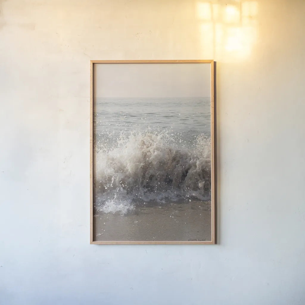 High Tide IV by Elizabeth Urquhart. shown as a paper print in a natural frame. Available as a archival giclee rolled canvas, fine art paper, or poster print. SKU 70252h.