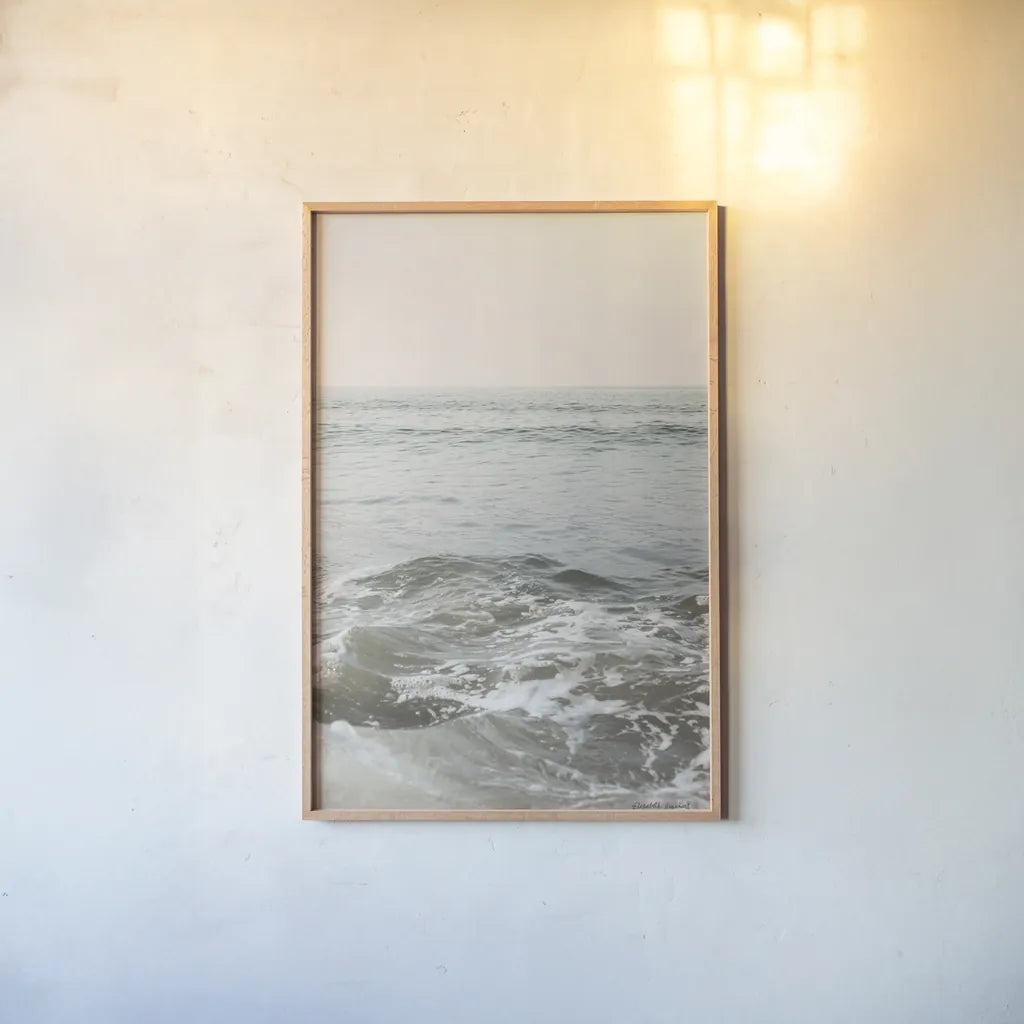 High Tide V by Elizabeth Urquhart. shown as a paper print in a natural frame. Available as a archival giclee rolled canvas, fine art paper, or poster print. SKU 70253h.