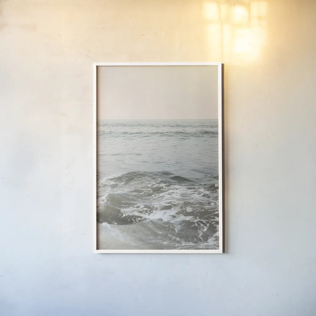High Tide V by Elizabeth Urquhart. shown as a paper print in a white frame. Available as a archival giclee rolled canvas, fine art paper, or poster print. SKU 70253h.