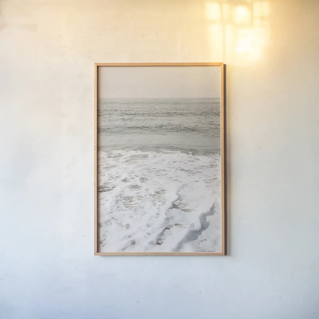 High Tide VI by Elizabeth Urquhart. shown as a paper print in a natural frame. Available as a archival giclee rolled canvas, fine art paper, or poster print. SKU 70254h.