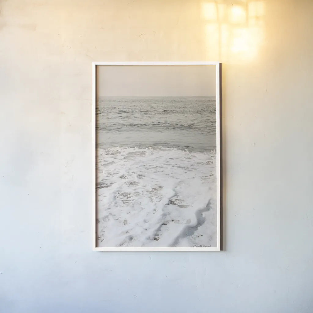 High Tide VI by Elizabeth Urquhart. shown as a paper print in a white frame. Available as a archival giclee rolled canvas, fine art paper, or poster print. SKU 70254h.