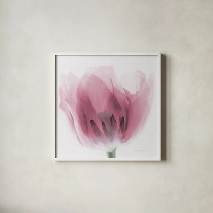 Inside Out I Pink Crop by Elizabeth Urquhart. Shown in a crisp white glass frame for a clean and minimalist style. Available as an archival giclee rolled canvas, fine art paper, or poster print. SKU 36458a.