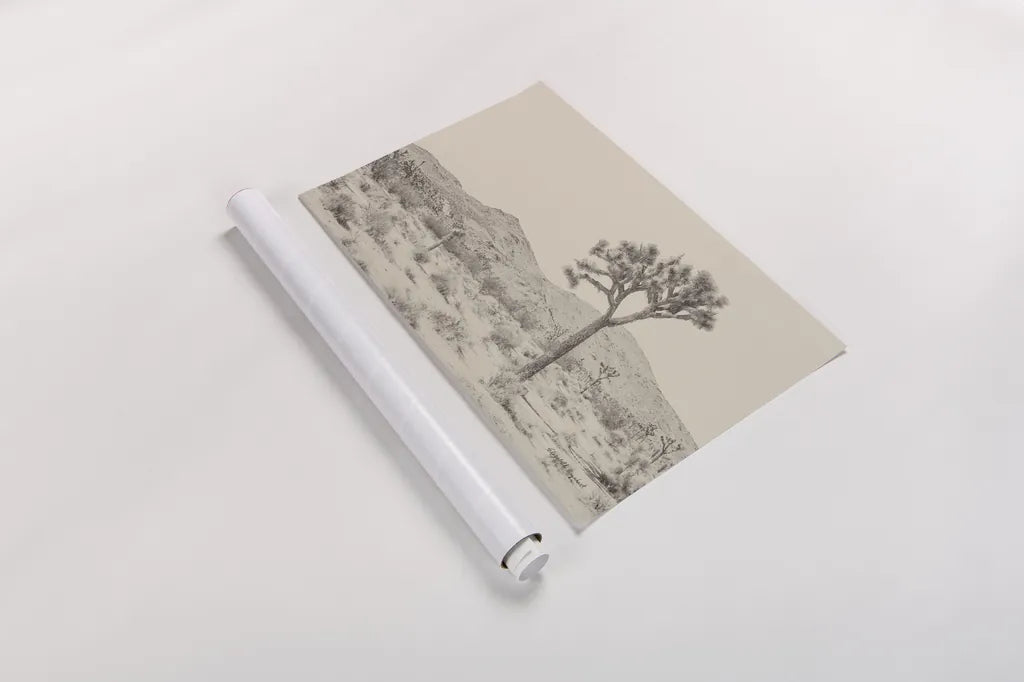 Joshua Tree I Neutral by Elizabeth Urquhart. shown as a rolled paper print. Available as archival giclee rolled canvas, fine art paper, or poster print. SKU 68488i.