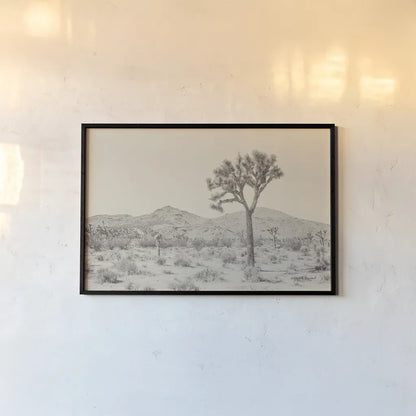 Joshua Tree I Neutral by Elizabeth Urquhart. shown as a paper print in a black flame. Available as a archival giclee rolled canvas, fine art paper, or poster print. SKU 68488i.