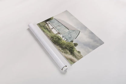 Late Summer Barn I Crop by Elizabeth Urquhart. shown as a rolled paper print. Available as archival giclee rolled canvas, fine art paper, or poster print. SKU 30333i.