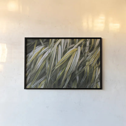 Leafy III by Elizabeth Urquhart. shown as a paper print in a black flame. Available as a archival giclee rolled canvas, fine art paper, or poster print. SKU 50720i.