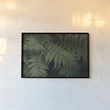 Leafy V by Elizabeth Urquhart. shown as a paper print in a black flame. Available as a archival giclee rolled canvas, fine art paper, or poster print. SKU 50722i.