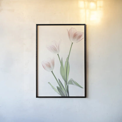 Light and Bright Floral I by Elizabeth Urquhart. shown as a paper print in a black flame. Available as a archival giclee rolled canvas, fine art paper, or poster print. SKU 33338h.
