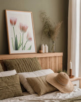 Light and Bright Floral II by Elizabeth Urquhart. shown as a paper print in a natural frame. Available as a archival giclee rolled canvas, fine art paper, or poster print. SKU 33339h.