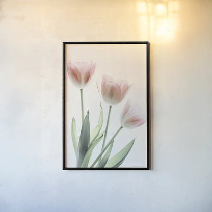 Light and Bright Floral II by Elizabeth Urquhart. shown as a paper print in a black flame. Available as a archival giclee rolled canvas, fine art paper, or poster print. SKU 33339h.