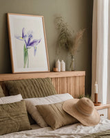 Light and Bright Floral IV by Elizabeth Urquhart. shown as a paper print in a natural frame. Available as a archival giclee rolled canvas, fine art paper, or poster print. SKU 33341h.