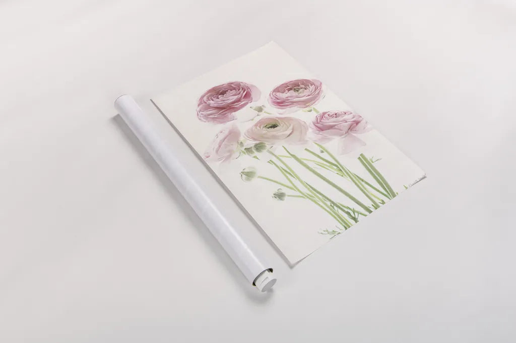 Light and Bright Floral V by Elizabeth Urquhart. shown as a rolled paper print. Available as archival giclee rolled canvas, fine art paper, or poster print. SKU 33342h.