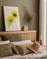 Light and Bright Floral VII by Elizabeth Urquhart. shown as a paper print in a natural frame. Available as a archival giclee rolled canvas, fine art paper, or poster print. SKU 33344h.