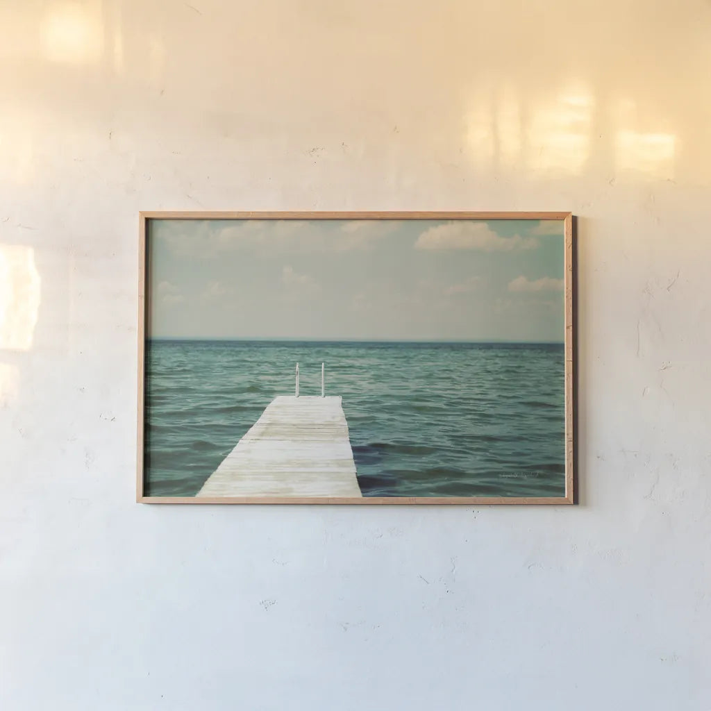 Mint Cottage Days I by Elizabeth Urquhart. shown as a paper print in a natural frame. Available as a archival giclee rolled canvas, fine art paper, or poster print. SKU 23782i.