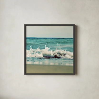 Mint Cottage Days II Crop by Elizabeth Urquhart. Shown in a sleek black glass frame for a contemporary gallery look. Available as an archival giclee rolled canvas, fine art paper, or poster print. SKU 23783a.