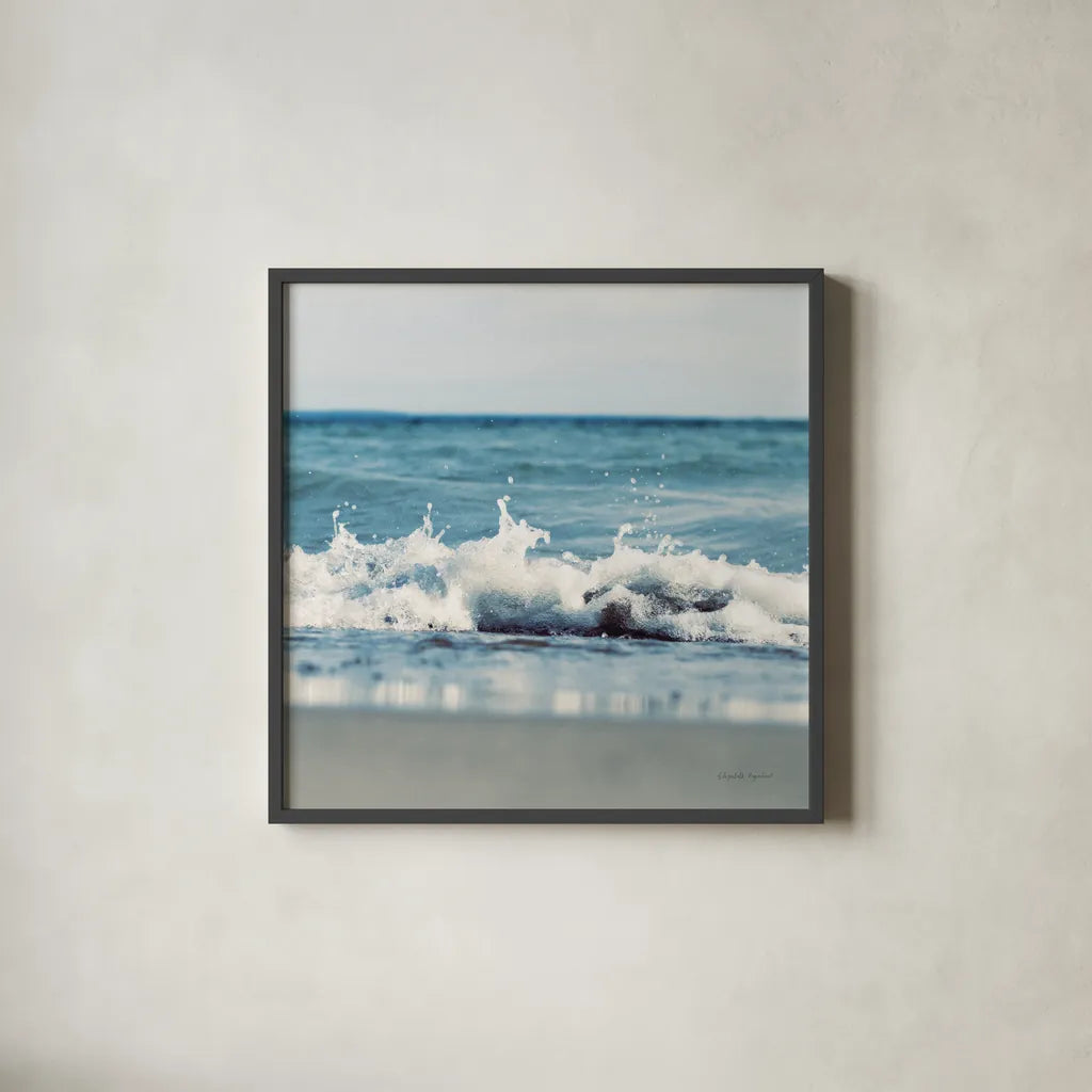 Mint Cottage Days II Crop v2 by Elizabeth Urquhart. Shown in a sleek black glass frame for a contemporary gallery look. Available as an archival giclee rolled canvas, fine art paper, or poster print. SKU 42184a.