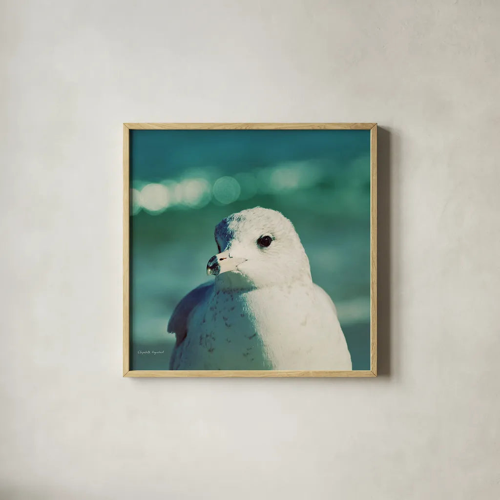 Mint Cottage Days IV Crop by Elizabeth Urquhart. Shown in a natural wood glass frame for a timeless modern aesthetic. Available as an archival giclee rolled canvas, fine art paper, or poster print. SKU 23785a.