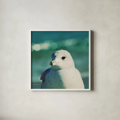 Mint Cottage Days IV Crop by Elizabeth Urquhart. Shown in a crisp white glass frame for a clean and minimalist style. Available as an archival giclee rolled canvas, fine art paper, or poster print. SKU 23785a.