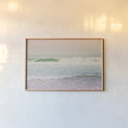 Morning Wave II by Elizabeth Urquhart. shown as a paper print in a natural frame. Available as a archival giclee rolled canvas, fine art paper, or poster print. SKU 67331i.