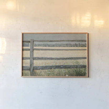 Neutral Country I by Elizabeth Urquhart. shown as a paper print in a natural frame. Available as a archival giclee rolled canvas, fine art paper, or poster print. SKU 22383i.