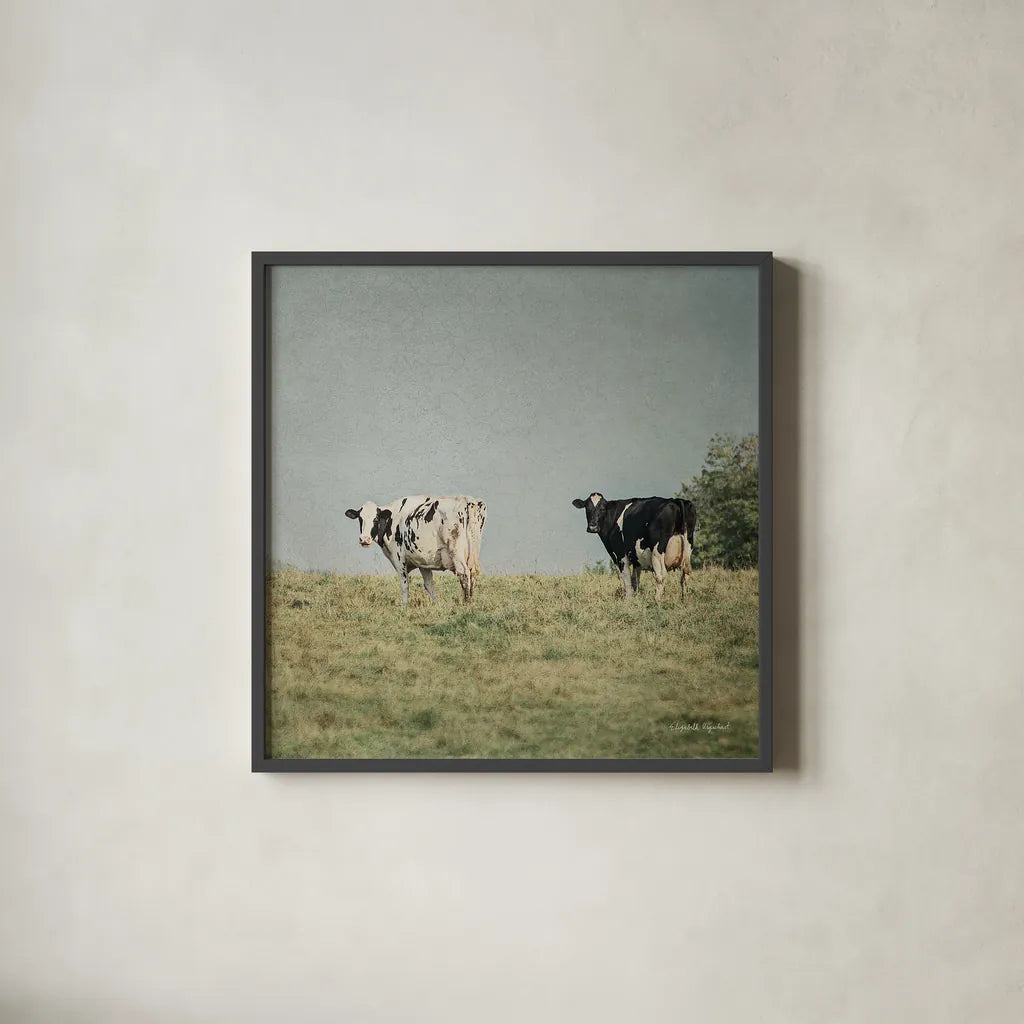 Neutral Country III Crop by Elizabeth Urquhart. Shown in a sleek black glass frame for a contemporary gallery look. Available as an archival giclee rolled canvas, fine art paper, or poster print. SKU 22385a.