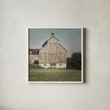 Neutral Country IV Crop by Elizabeth Urquhart. Shown in a crisp white glass frame for a clean and minimalist style. Available as an archival giclee rolled canvas, fine art paper, or poster print. SKU 22386a.