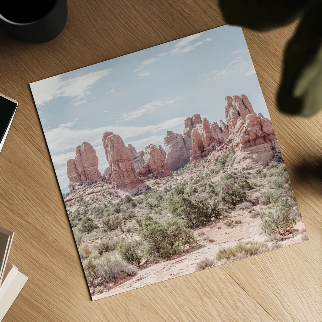 Oasis Day Hike III Crop by Elizabeth Urquhart. Shown as a detailed flat fine art print, highlighting archival giclee quality. Available as an archival giclee rolled canvas, fine art paper, or poster print. SKU 72483a.