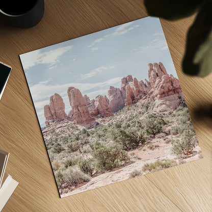 Oasis Day Hike III Crop by Elizabeth Urquhart. Shown as a detailed flat fine art print, highlighting archival giclee quality. Available as an archival giclee rolled canvas, fine art paper, or poster print. SKU 72483a.