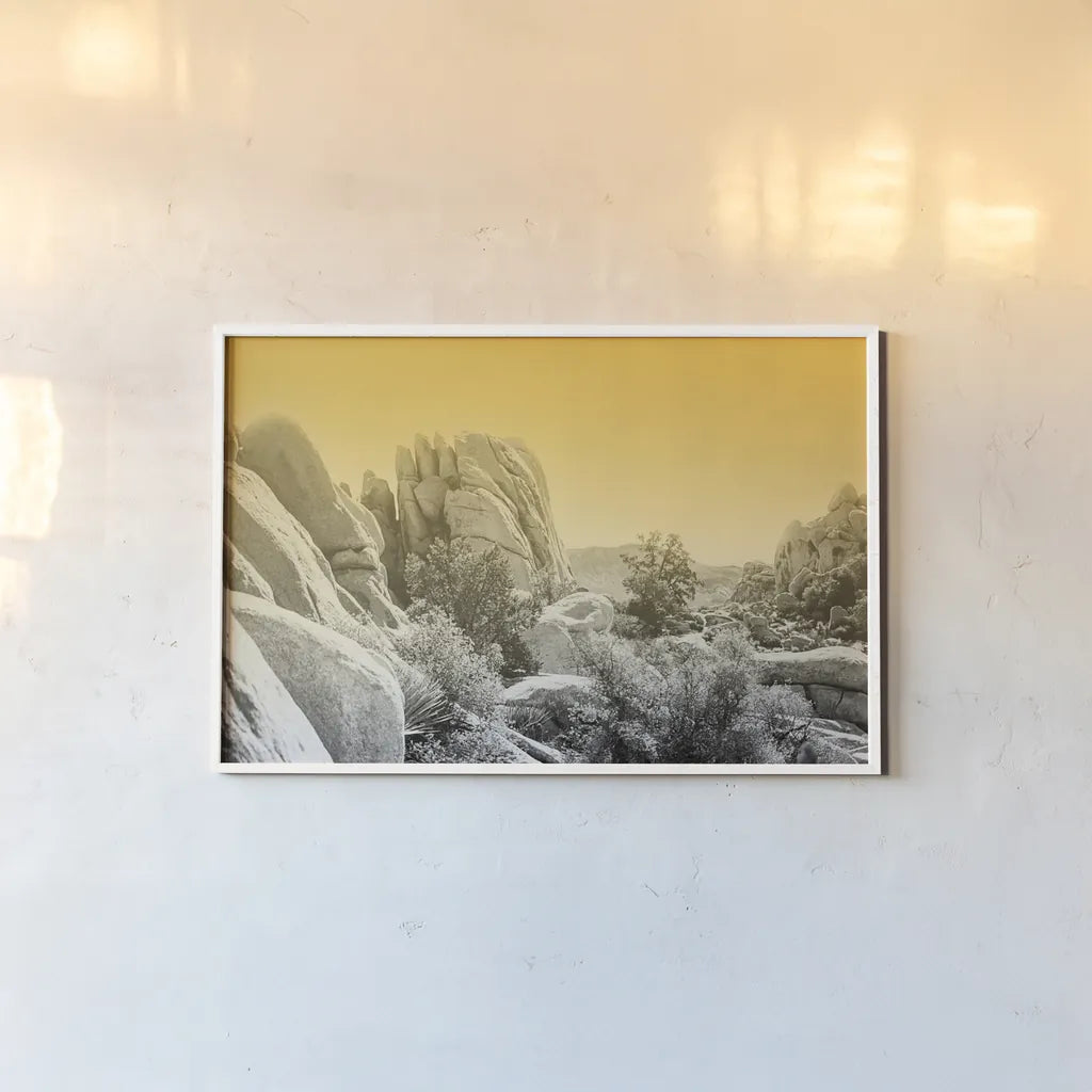 Ombre Adventure I by Elizabeth Urquhart. shown as a paper print in a white frame. Available as a archival giclee rolled canvas, fine art paper, or poster print. SKU 33208i.