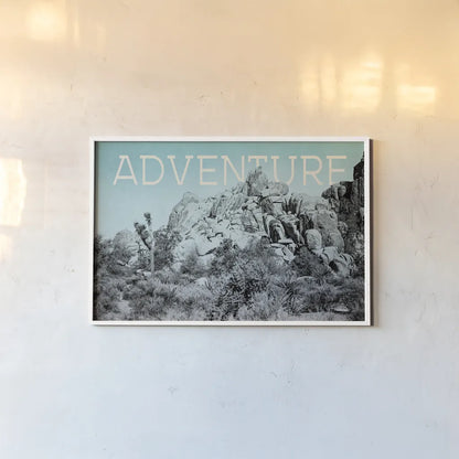 Ombre Adventure III Adventure by Elizabeth Urquhart. shown as a paper print in a white frame. Available as a archival giclee rolled canvas, fine art paper, or poster print. SKU 34484i.