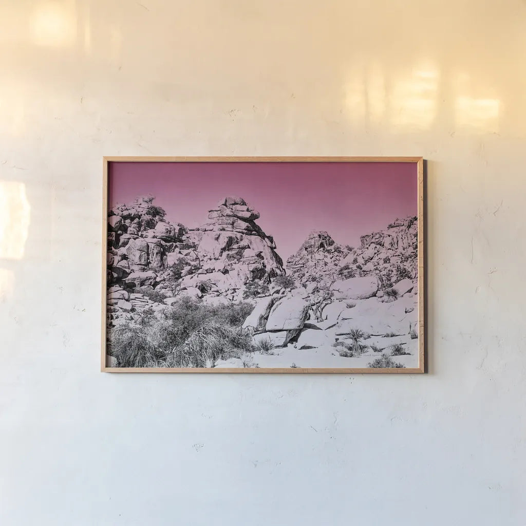 Ombre Adventure IV by Elizabeth Urquhart. shown as a paper print in a natural frame. Available as a archival giclee rolled canvas, fine art paper, or poster print. SKU 33211i.
