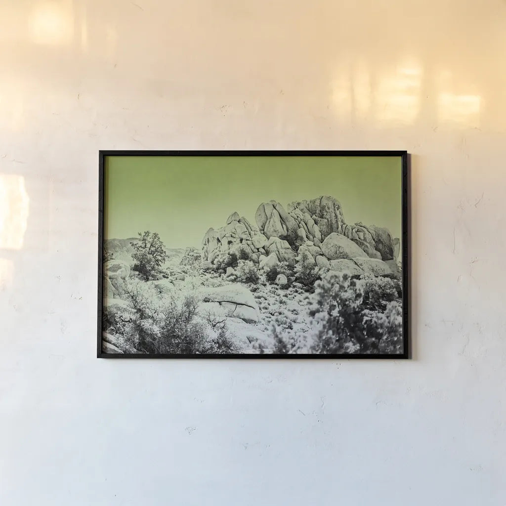 Ombre Adventure V by Elizabeth Urquhart. shown as a paper print in a black flame. Available as a archival giclee rolled canvas, fine art paper, or poster print. SKU 33212i.