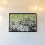 Ombre Adventure V Brave Heart by Elizabeth Urquhart. shown as a paper print in a black flame. Available as a archival giclee rolled canvas, fine art paper, or poster print. SKU 34486i.