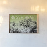 Ombre Adventure V Brave Heart by Elizabeth Urquhart. shown as a paper print in a natural frame. Available as a archival giclee rolled canvas, fine art paper, or poster print. SKU 34486i.