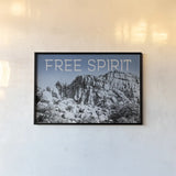 Ombre Adventure VI Free Spirit by Elizabeth Urquhart. shown as a paper print in a black flame. Available as a archival giclee rolled canvas, fine art paper, or poster print. SKU 34487i.