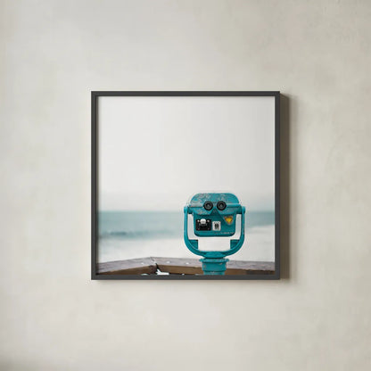 Pacific Cool I by Elizabeth Urquhart. Shown in a sleek black glass frame for a contemporary gallery look. Available as an archival giclee rolled canvas, fine art paper, or poster print. SKU 25520a.