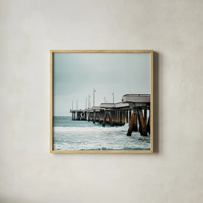 Pacific Cool II by Elizabeth Urquhart. Shown in a natural wood glass frame for a timeless modern aesthetic. Available as an archival giclee rolled canvas, fine art paper, or poster print. SKU 25521a.